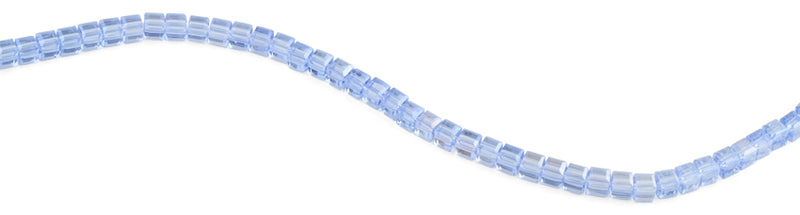 6X6mm Blue Square Faceted Crystal Beads