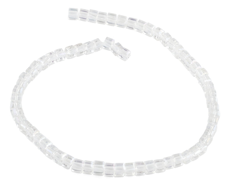 6X6mm Clear Square Faceted Crystal Beads