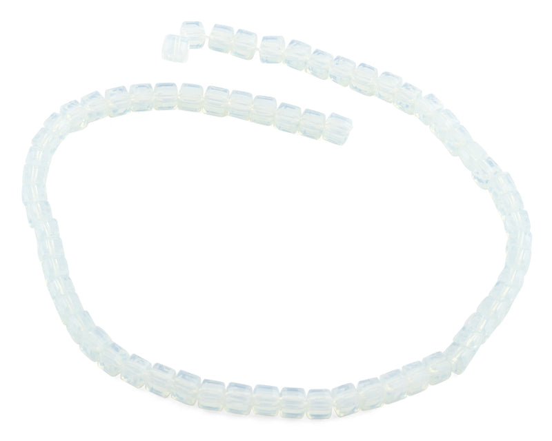 6X6mm Clear White Square Faceted Crystal Beads