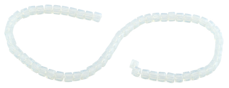 6X6mm Clear White Square Faceted Crystal Beads