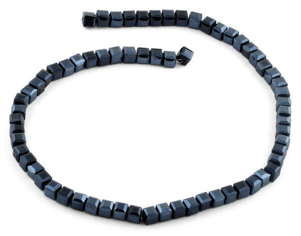 6X6mm Navy Blue Square Faceted Crystal Beads