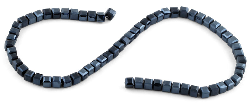 6X6mm Navy Blue Square Faceted Crystal Beads