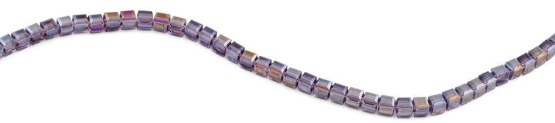 6X6mm Purple Square Faceted Crystal Beads