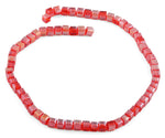 6X6mm Red Square Faceted Crystal Beads