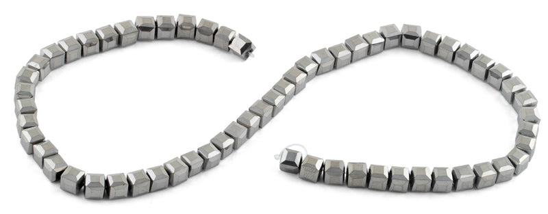 6X6mm Silver Square Faceted Crystal Beads