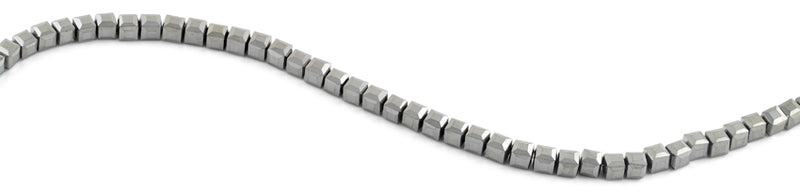 6X6mm Silver Square Faceted Crystal Beads