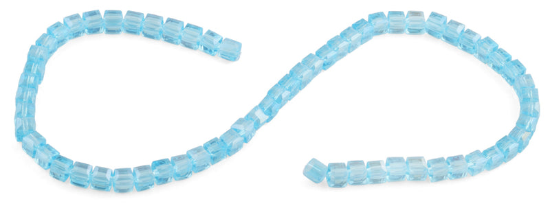 6X6mm Teal Square Faceted Crystal Beads