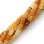 6x8mm Drum Yellow Jade Gem Stone Beads