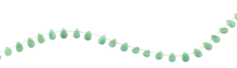 6x9MM Green Aventurine Drop Gemstone Beads