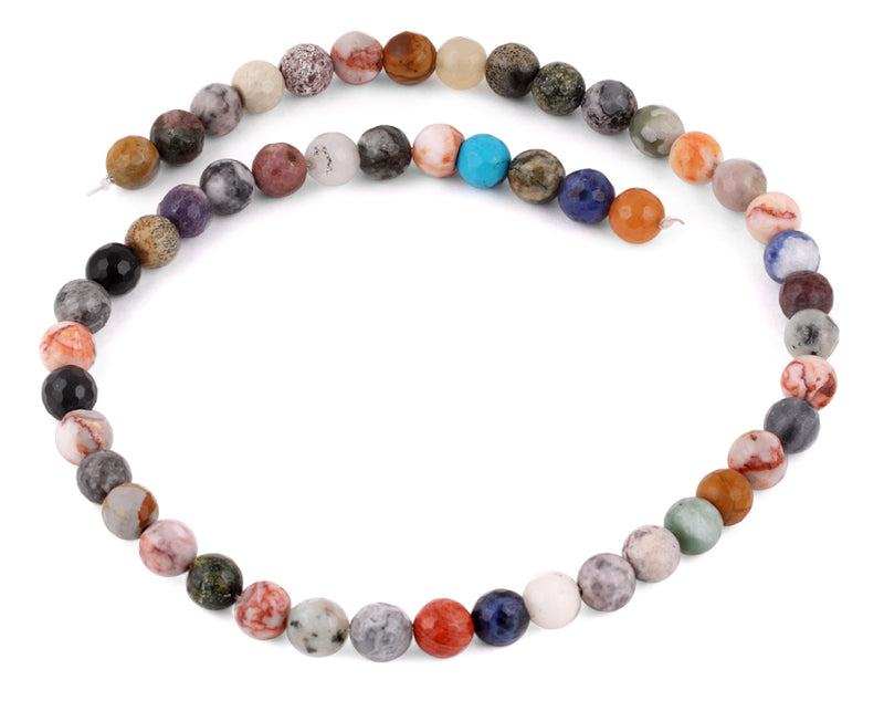 8-8.5mm Hand Faceted Pebble Multi-Stones Gem Stone Beads