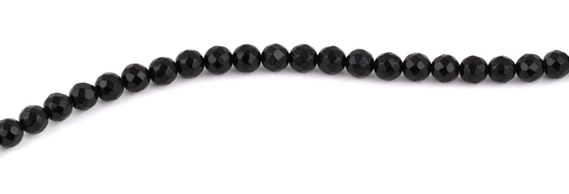 8mm Black Agate Faceted Gem Stone Beads
