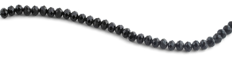 8mm Black Faceted Rondelle Crystal Beads