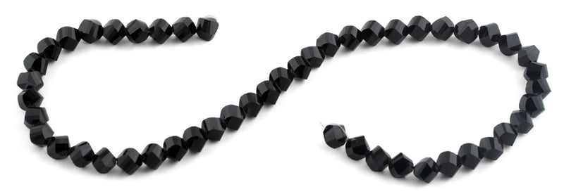 8mm Black Twist Faceted Crystal Beads