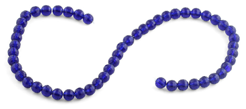 8mm Blue Faceted Round Crystal Beads