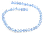 8mm Blue Round Faceted Crystal Beads