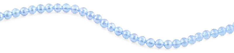 8mm Blue Round Faceted Crystal Beads