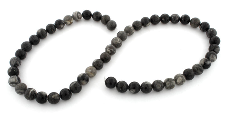 8mm Bulls Eye Jasper Round Gem Stone Beads