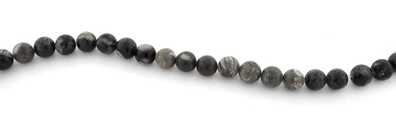 8mm Bulls Eye Jasper Round Gem Stone Beads