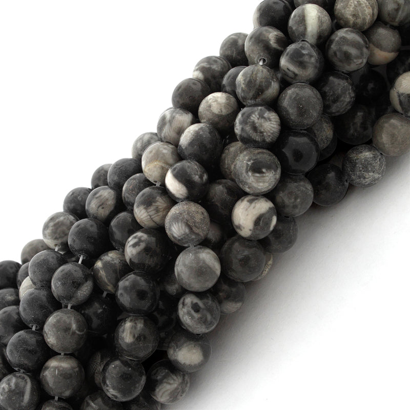 8mm Bulls Eye Jasper Round Gem Stone Beads