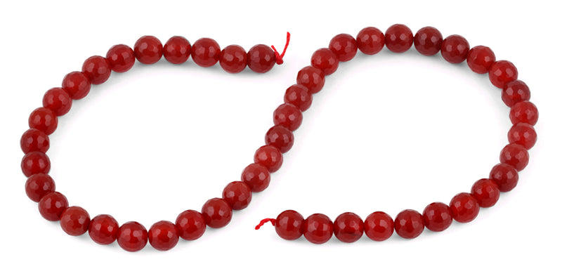 8mm Carnelian Faceted Gem Stone Beads