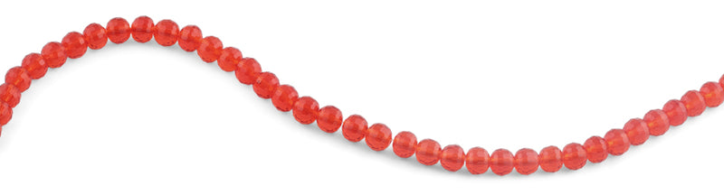 8mm Clear Red Faceted Round Crystal Beads