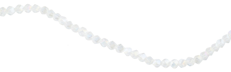 8mm Clear Twist Faceted Crystal Beads