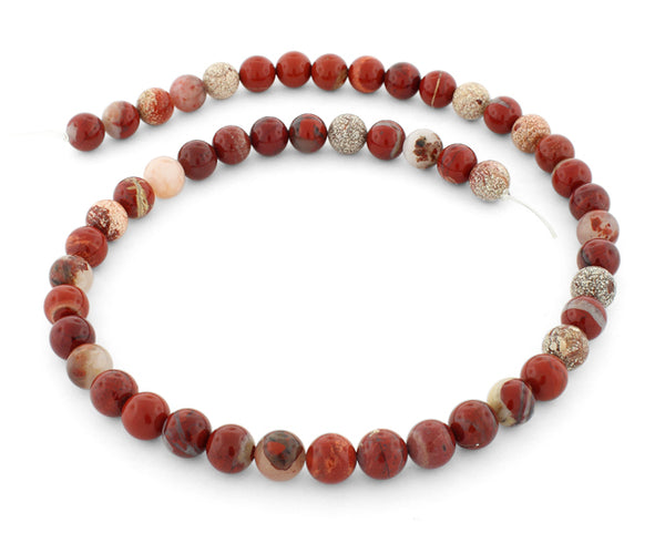 8mm Flake Red Jasper Gem Stone Beads