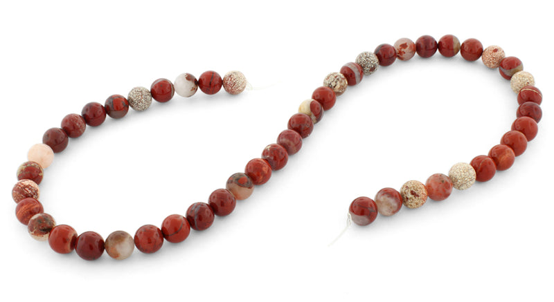 8mm Flake Red Jasper Gem Stone Beads