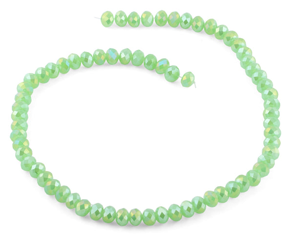 8mm Green Faceted Rondelle Crystal Beads