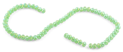 8mm Green Faceted Rondelle Crystal Beads