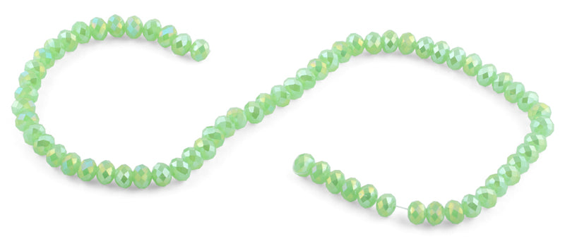 8mm Green Faceted Rondelle Crystal Beads