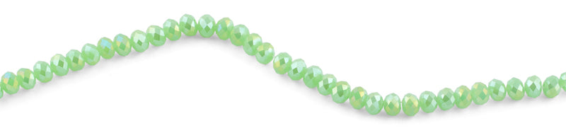 8mm Green Faceted Rondelle Crystal Beads
