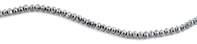 8mm Grey Faceted Rondelle Crystal Beads