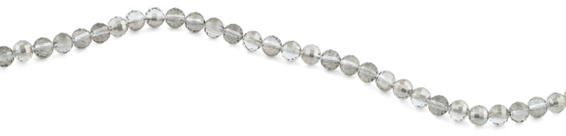 8mm Grey Round Faceted Crystal Beads
