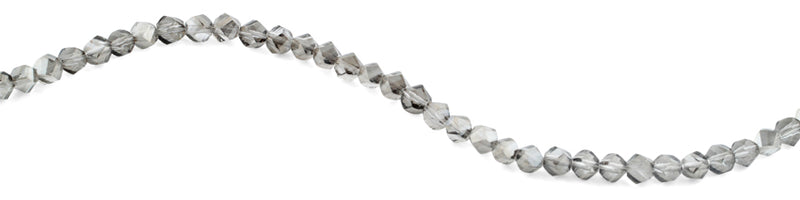 8mm Grey Twist Faceted Crystal Beads