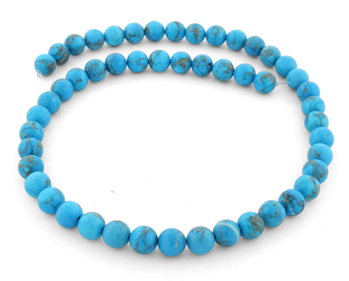 8mm Howlite Turquoise Round Gem Stone Beads