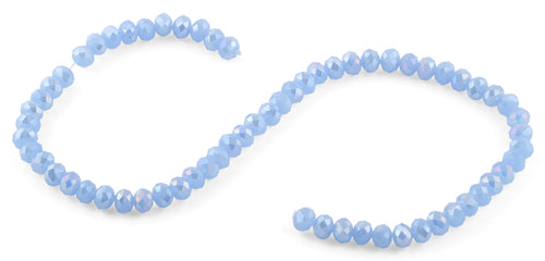 8mm Light Blue Faceted Rondelle Crystal Beads