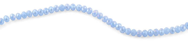 8mm Light Blue Faceted Rondelle Crystal Beads