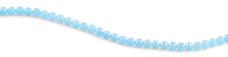 8mm Light Blue Faceted Round Crystal Beads