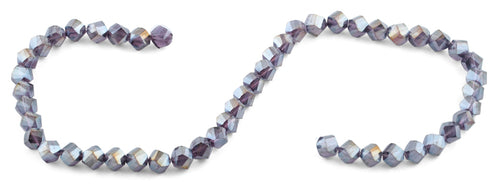 8mm Metal Blue Twist Faceted Crystal Beads