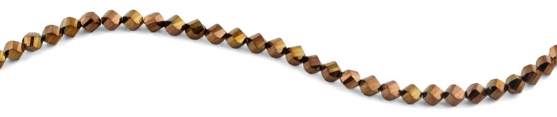 8mm Metal Gold Twist Faceted Crystal Beads