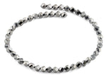 8mm Metal Grey Twist Faceted Crystal Beads