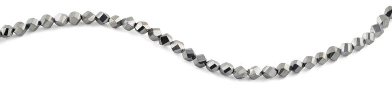 8mm Metal Grey Twist Faceted Crystal Beads