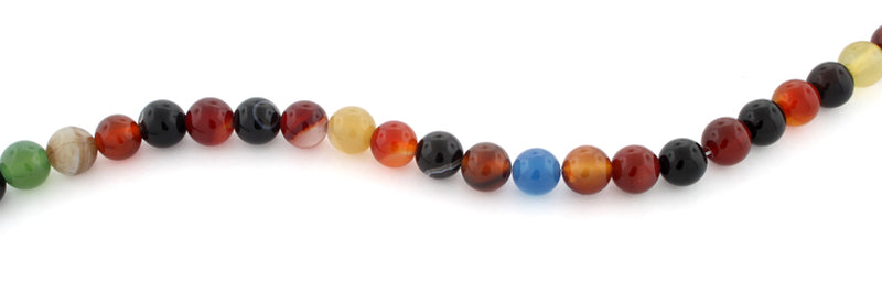 8mm Multi Color Agate Gem Stone Beads