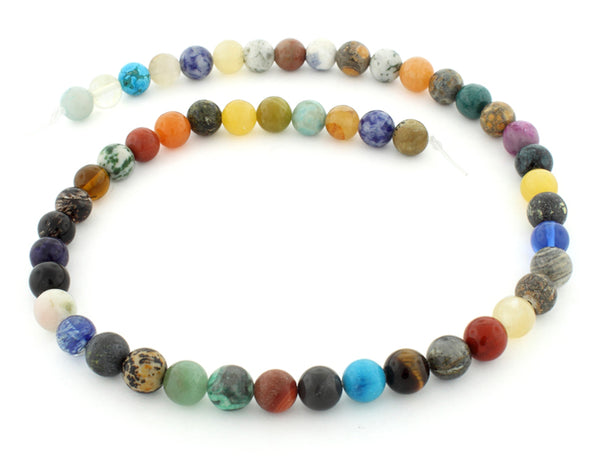 8mm Multi-stones Round Gem Stone Beads