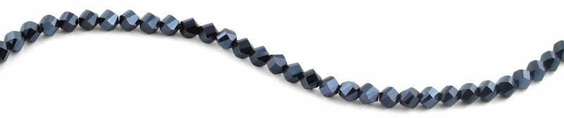 8mm Navy Blue Twist Faceted Crystal Beads
