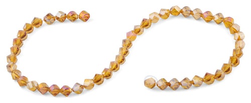 8mm Orange Twist Faceted Crystal Beads