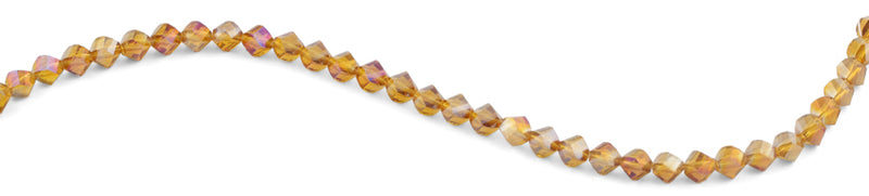 8mm Orange Twist Faceted Crystal Beads