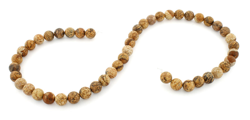 8mm Picture Jasper Gem Stone Beads
