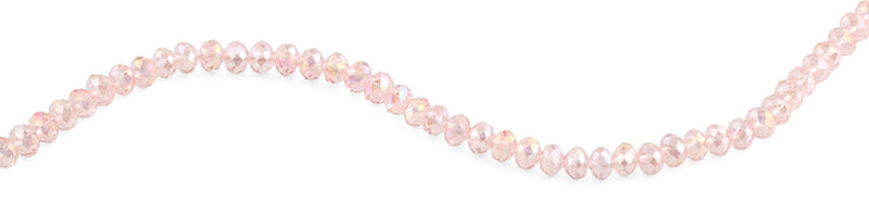 8mm Pink Faceted Rondelle Crystal Beads